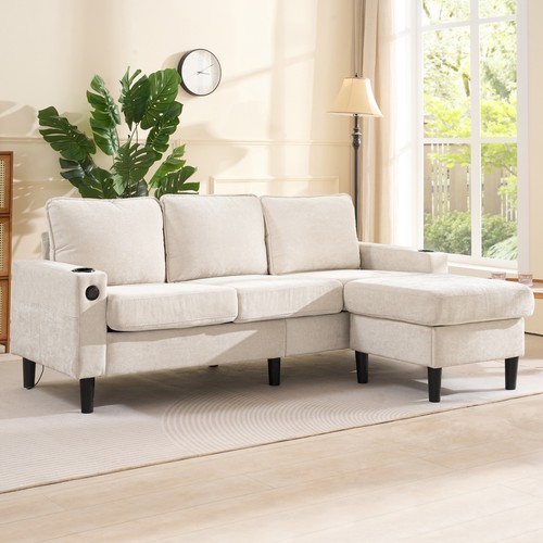 Fabric sectional sofa - sofa, w/