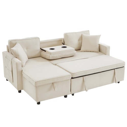 Shaped corner sofa bed with - sofa,